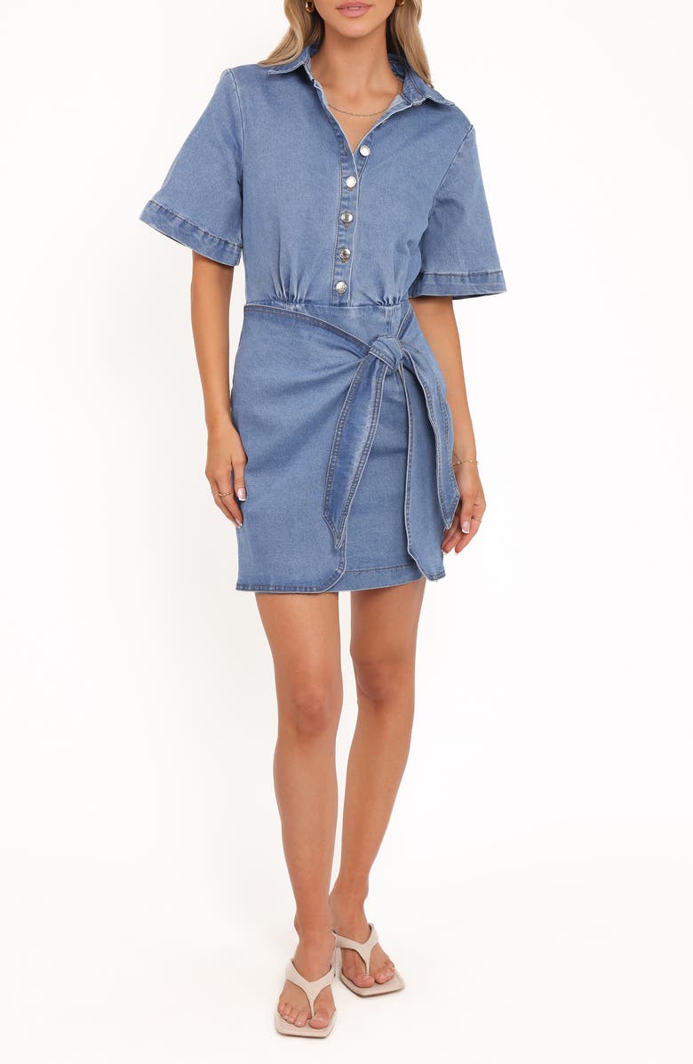 Petal & Pup Leyton Button-Up Chambray Dress, Main, color, Denim Chambray