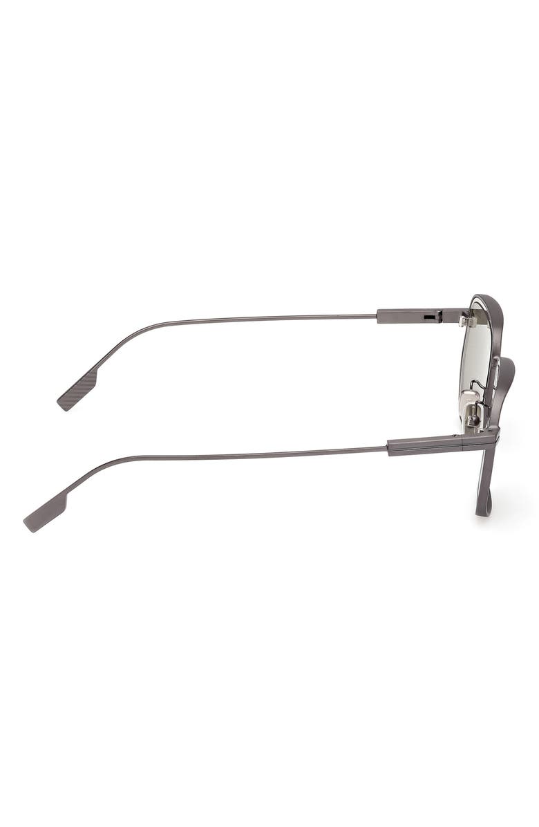 ZEGNA 49mm Geometric Sunglasses, Alternate, color, Matte Gunmetal