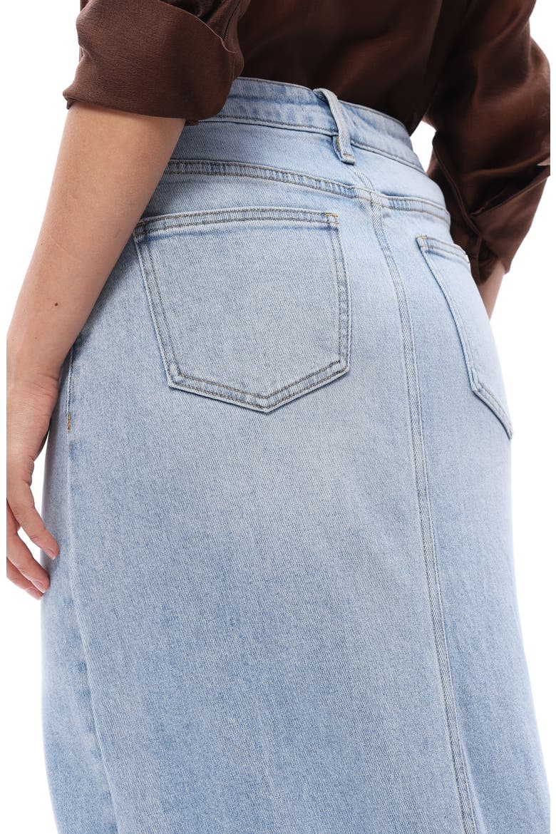 Stretch Denim Maxi Skirt, Alternate, color, LIGHT BLUE