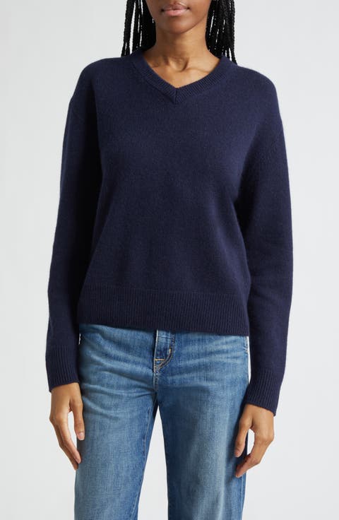 SRC Monogram Cashmere & Wool V-Neck Sweater