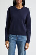 Sporty & Rich SRC Monogram Cashmere & Wool V-Neck Sweater