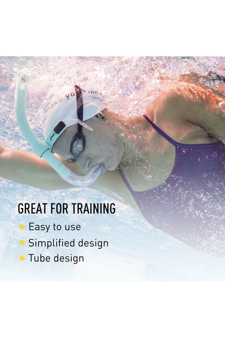 Glide Center Mount Swim Snorkel for Adults Adjustable Fit Technique Endurance Training, Alternate, color, Mint Green