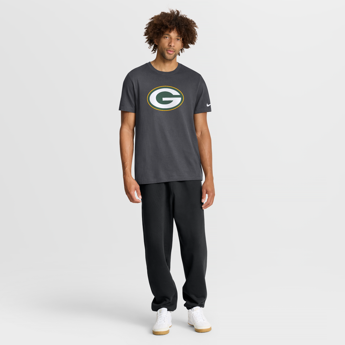 Nike Men's Nike Anthracite Green Bay Packers Essential Logo T-Shirt ...