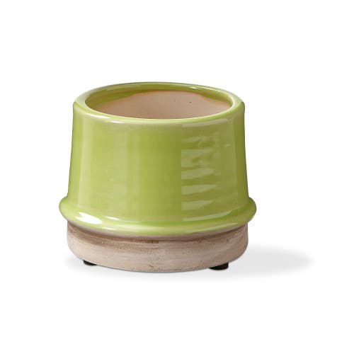 Tag Radius Small Citron Green Glazed Stoneware Planter In Green