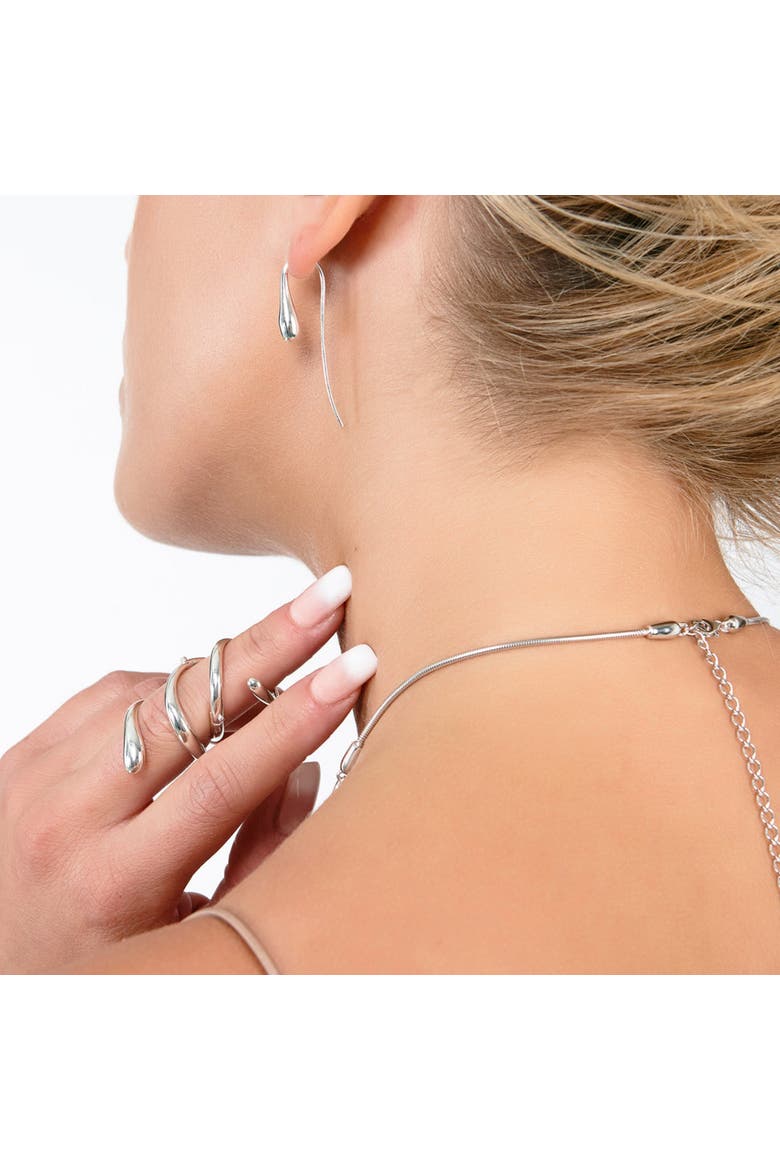 Hook Drop Earrings, Alternate, color, Sterling Silver