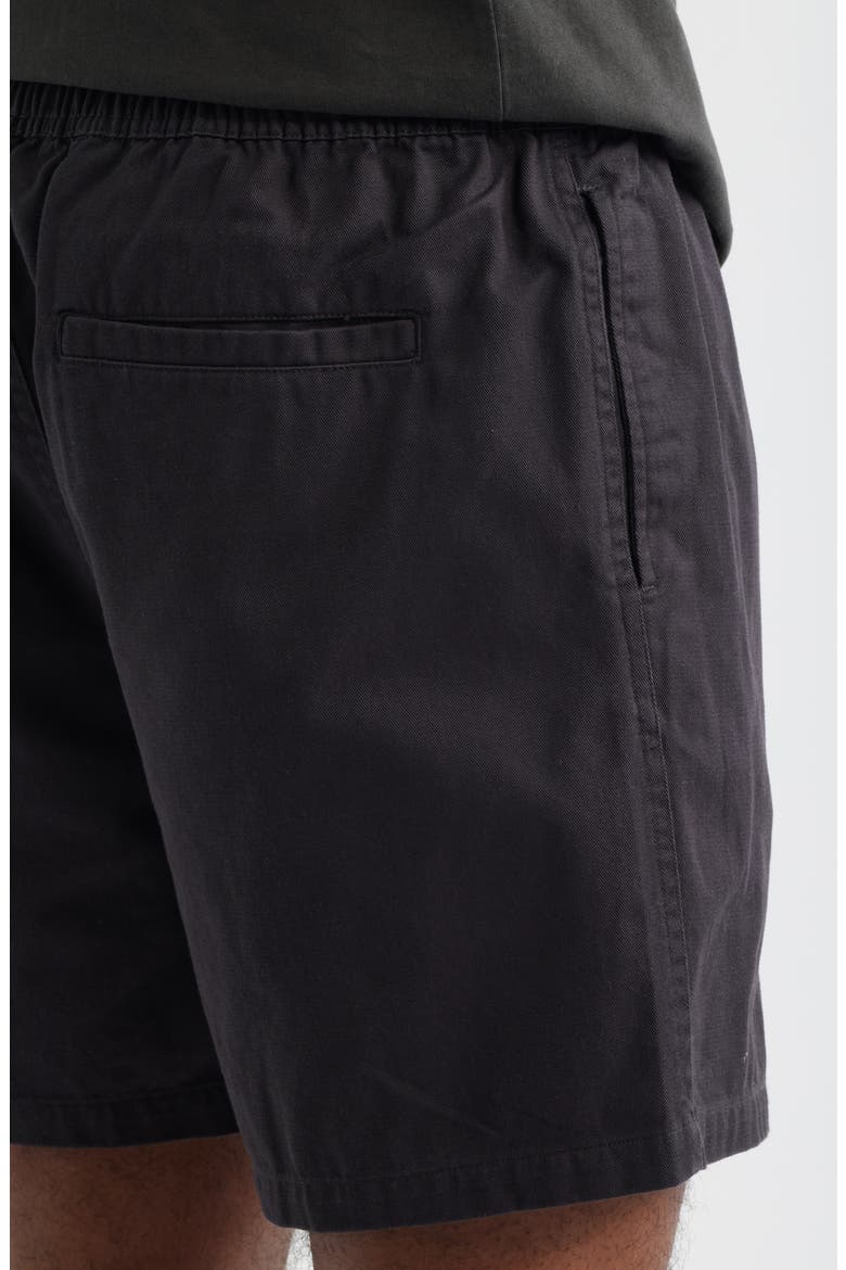Leisure Cotton Twill Shorts, Alternate, color, BLACK
