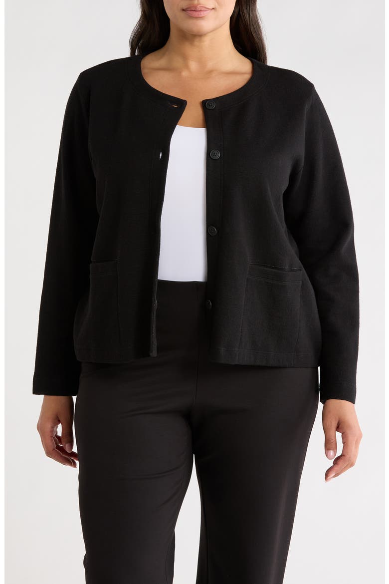 Button Front Organic Cotton Jacket, Main, color, BLACK