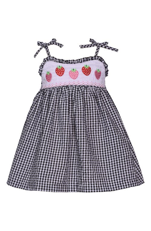 Iris & Ivy Smocked Strawberry Seersucker Dress & Bloomers in Black/White at Nordstrom, Size 12M
