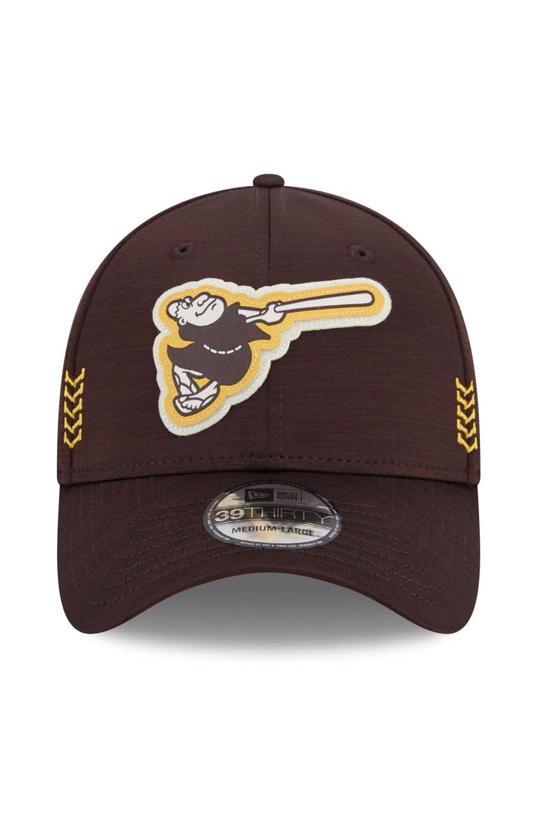 New Era Men's New Era Brown San Diego Padres 2024 Clubhouse 39THIRTY Flex Fit Hat, Alternate, color,