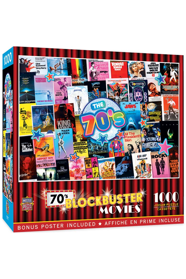 70's Blockbusters 1000 Piece Puzzle, Main, color, Multicolor