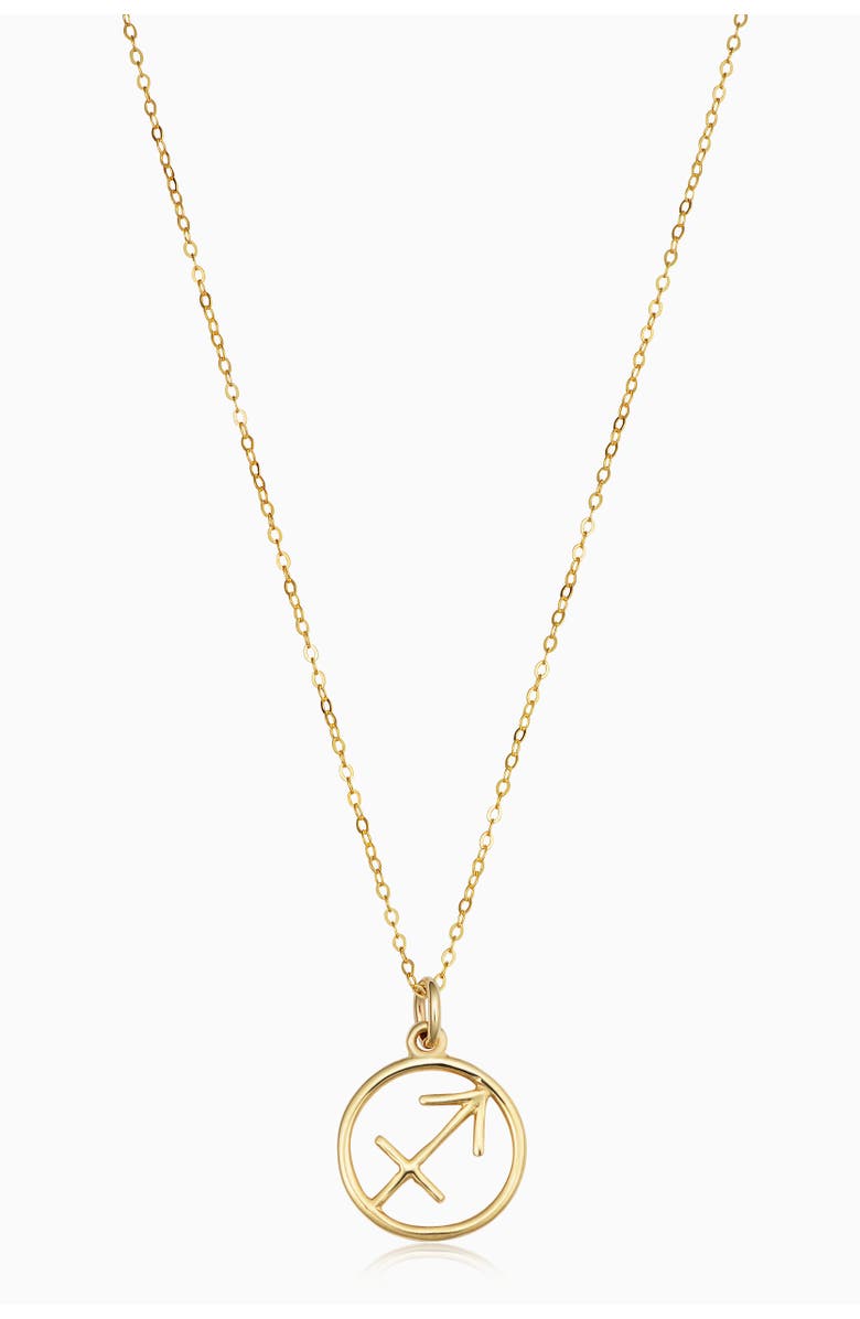 Oradina 14K Gold Zodiac Pendant Necklace, Main, color, Sagittarius