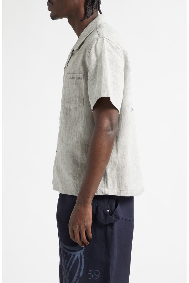 x Guinness Jacquard Linen & Cotton Camp Shirt, Alternate, color, CLAY