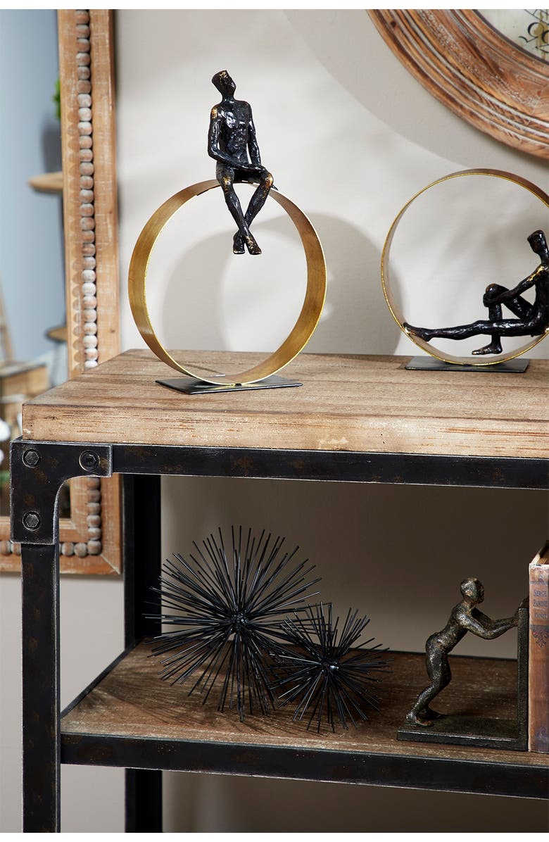 WILLOW ROW Black Polystone Modern People Sculpture, Alternate, color,