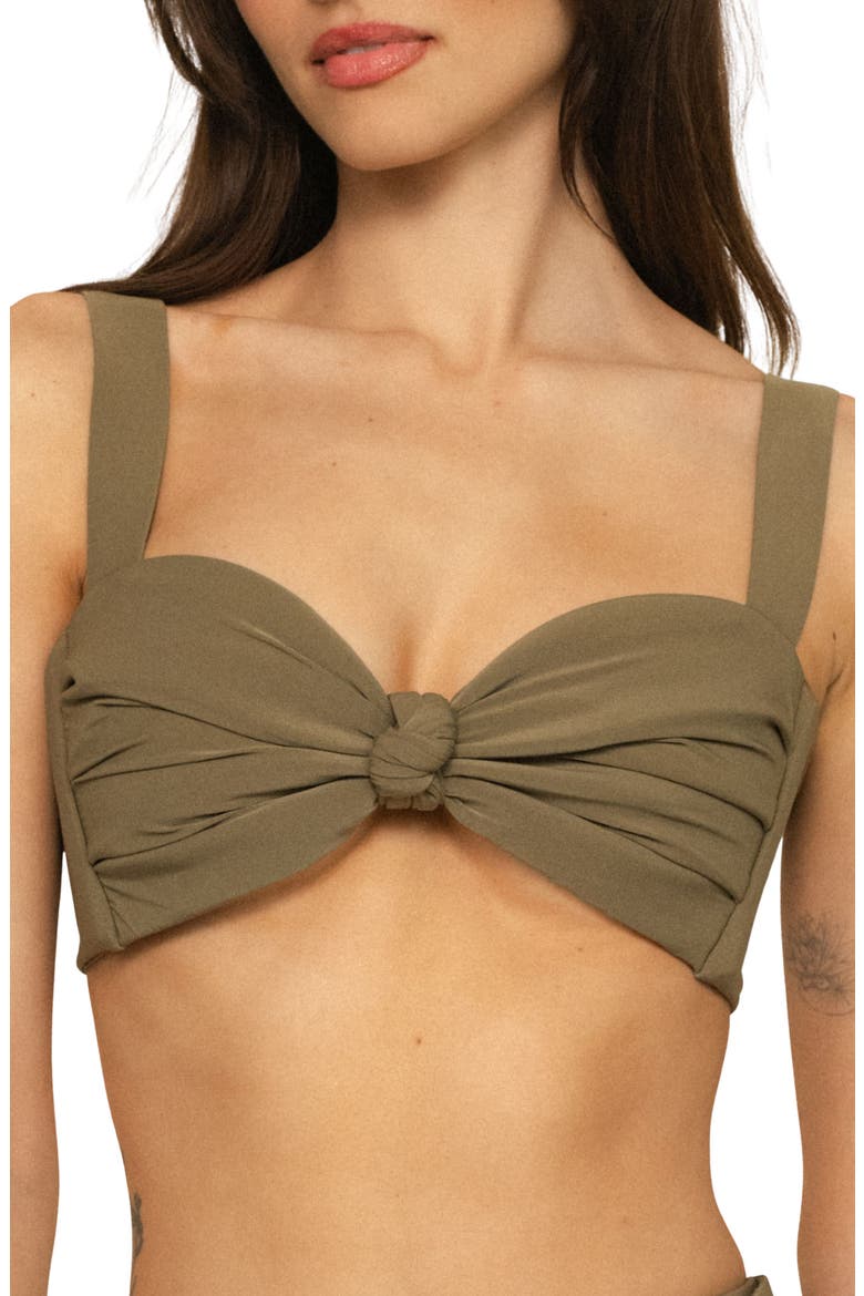 Hayden Knotted Bikini Top, Main, color, KHAKI