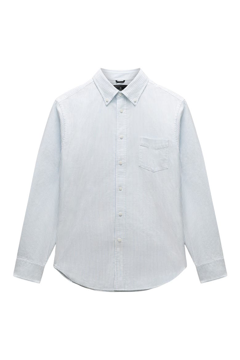 Stripe Cotton Oxford Button-Down Shirt, Alternate, color, WHITE-BLUE