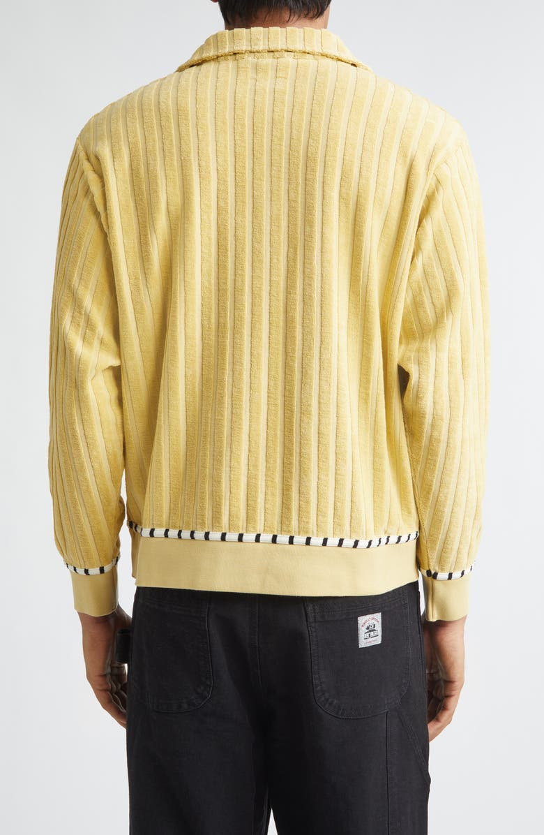 Bode Croquet Ground Rib Terry Cloth Pullover, Alternate, color, Yellow Green