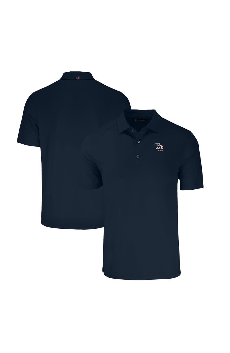 Cutter & Buck Men's Cutter & Buck  Navy Tampa Bay Rays Stars & Stripes Forge Eco Stretch Recycled Polo, Main, color, 