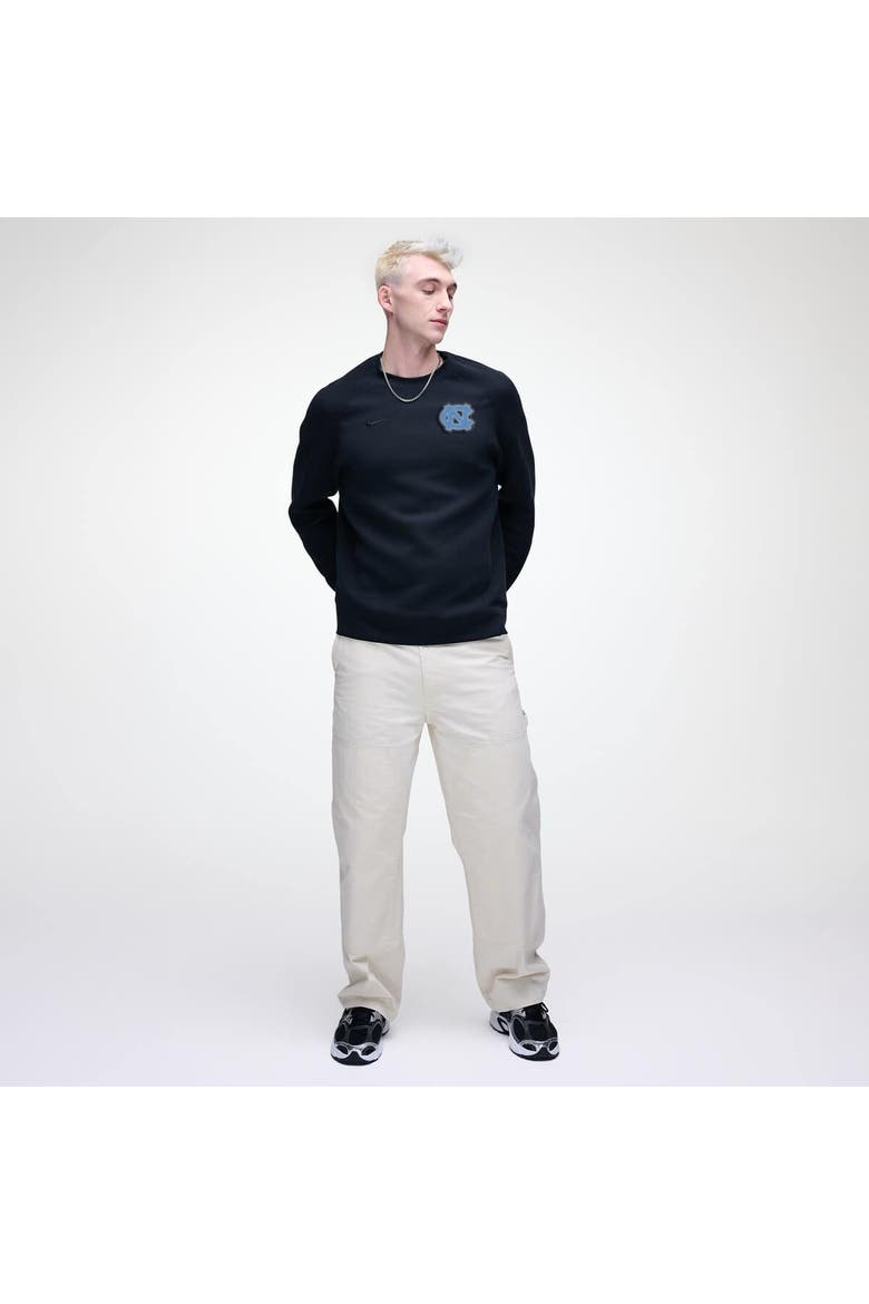 Men's Nike Black North Carolina Tar Heels Tech Fleece Raglan Sweatshirt, Alternate, color, Black