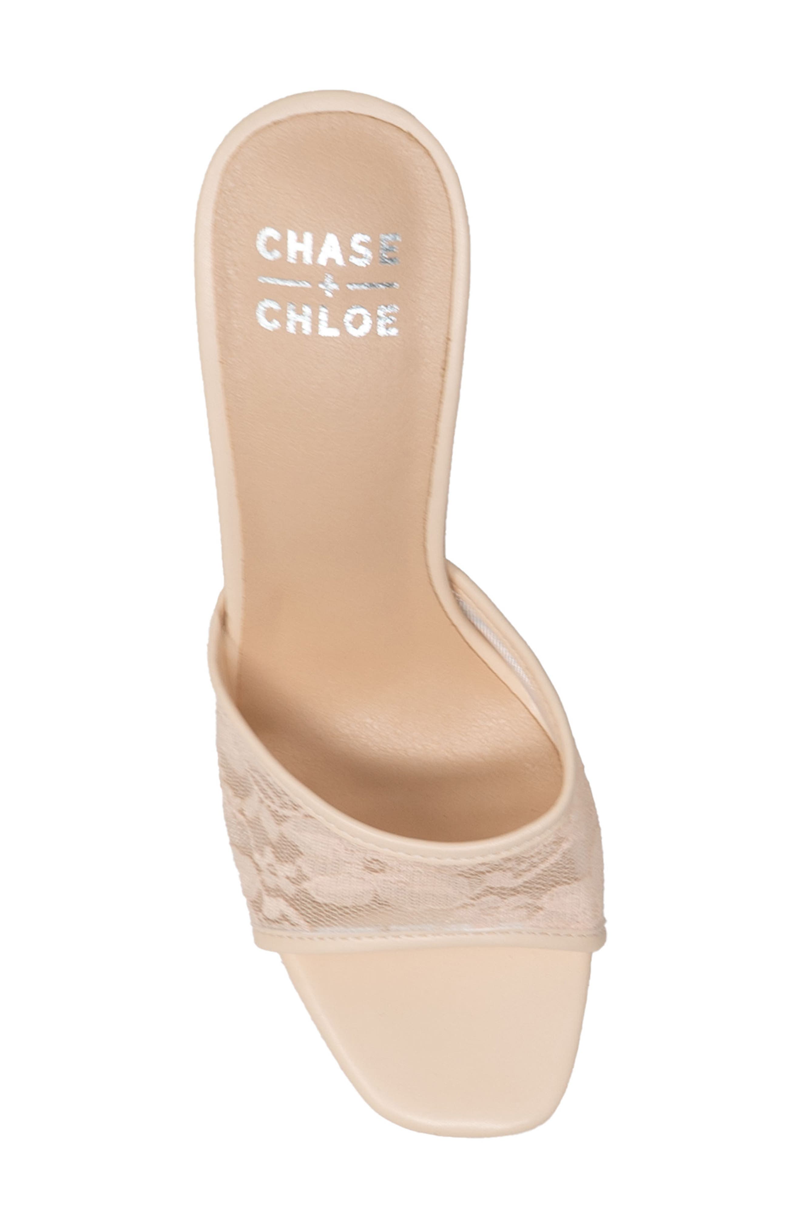 CHASE AND CHLOE Nerissa Lace Sandal, Alternate, color, Beige
