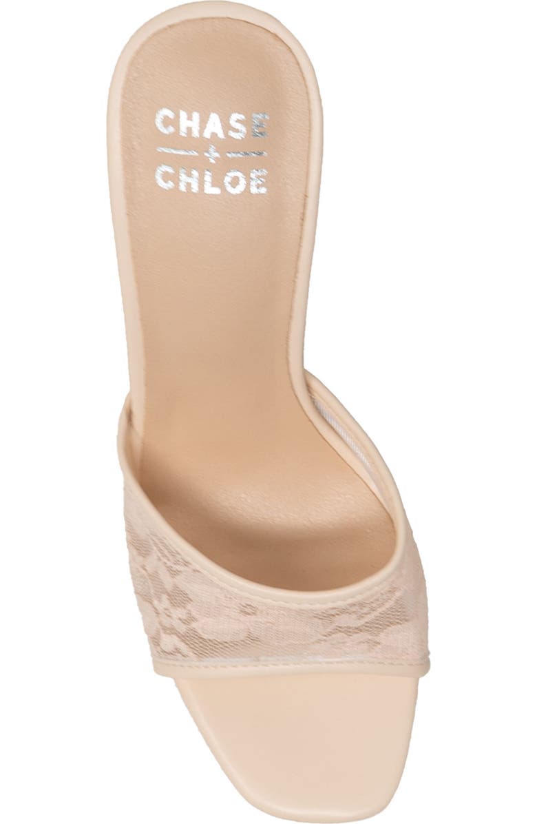 CHASE AND CHLOE Nerissa Lace Sandal, Alternate, color, Beige