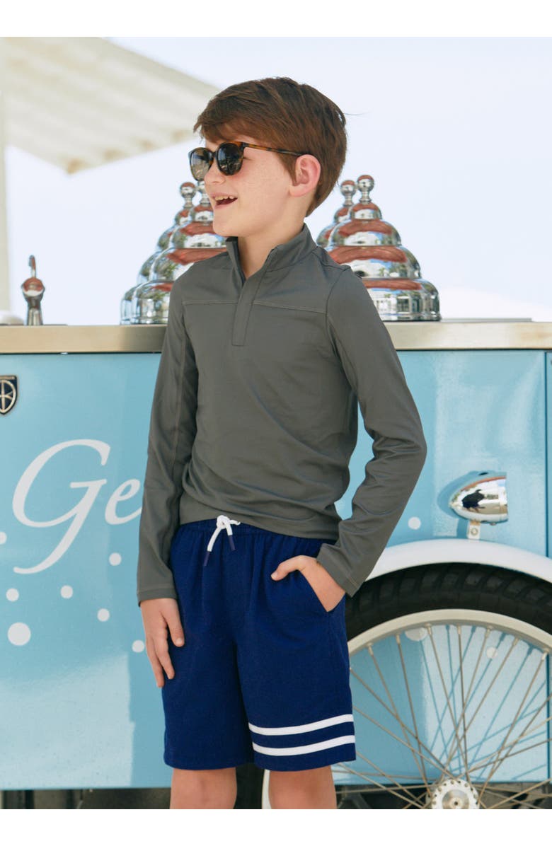 Cabana Life Boy's Zip Rashguard, Alternate, color, Grey