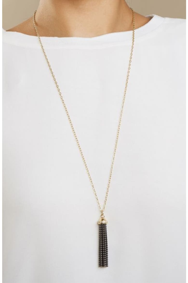 Tassell Pendant, Alternate, color, Oxidized Silver