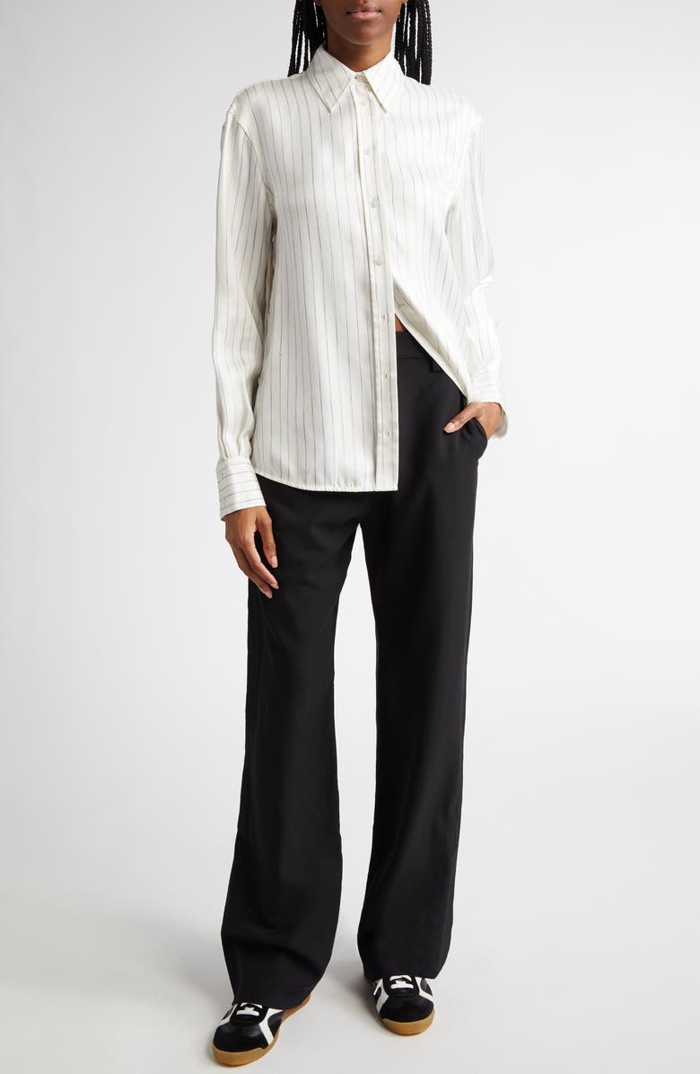 Proenza Schouler Weyes Crepe Straight Leg Pants, Alternate, color, Black