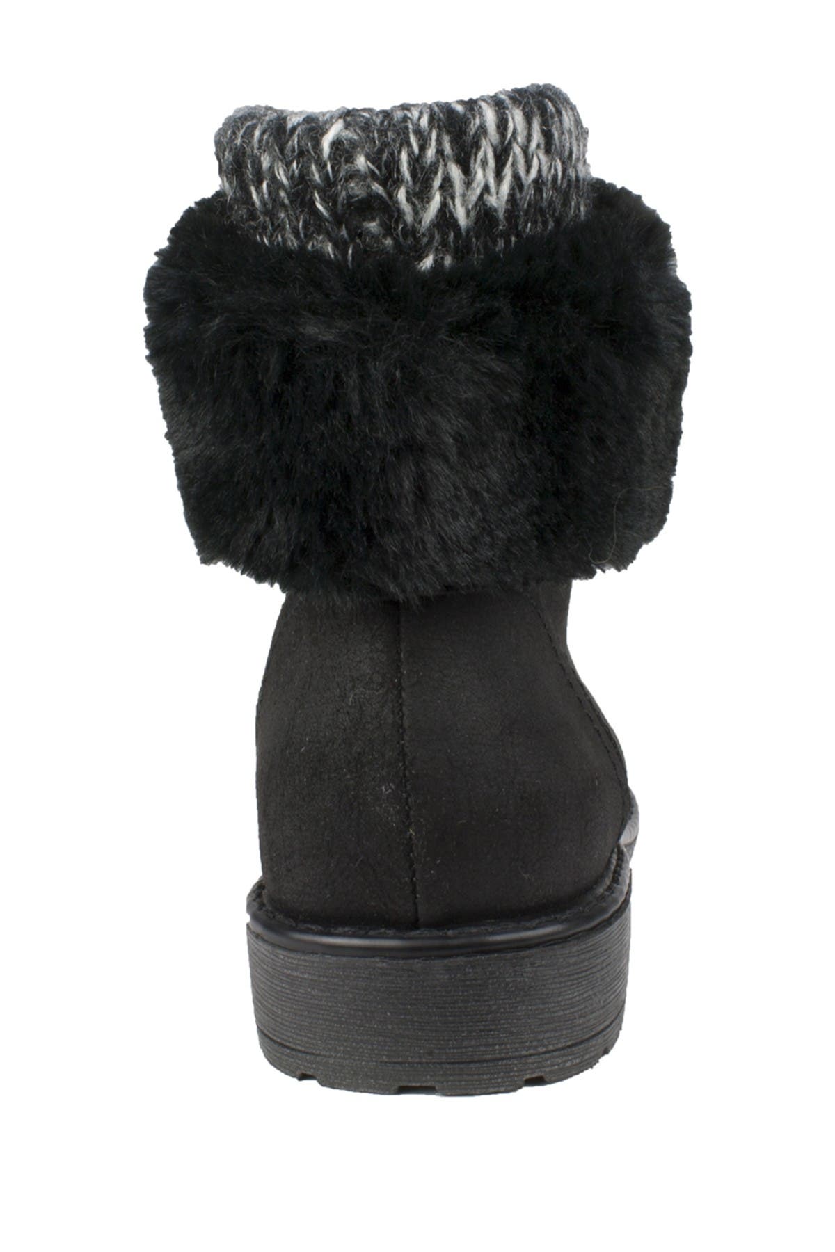 CLIFFS BY WHITE MOUNTAIN Duena Faux Shearling Trimmed Hiking Boot, Alternate, color, Blackmulti/Fabric