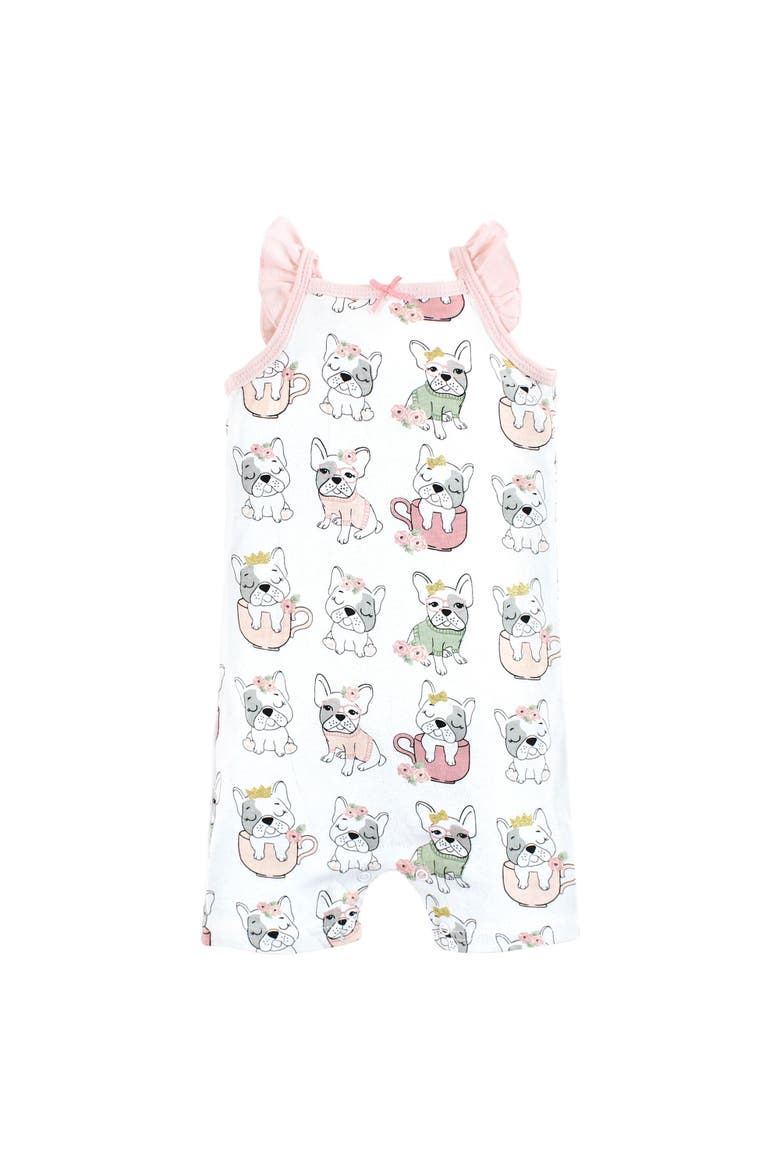 Essential Cotton Rompers, Alternate, color, Girl Whimsical Dog
