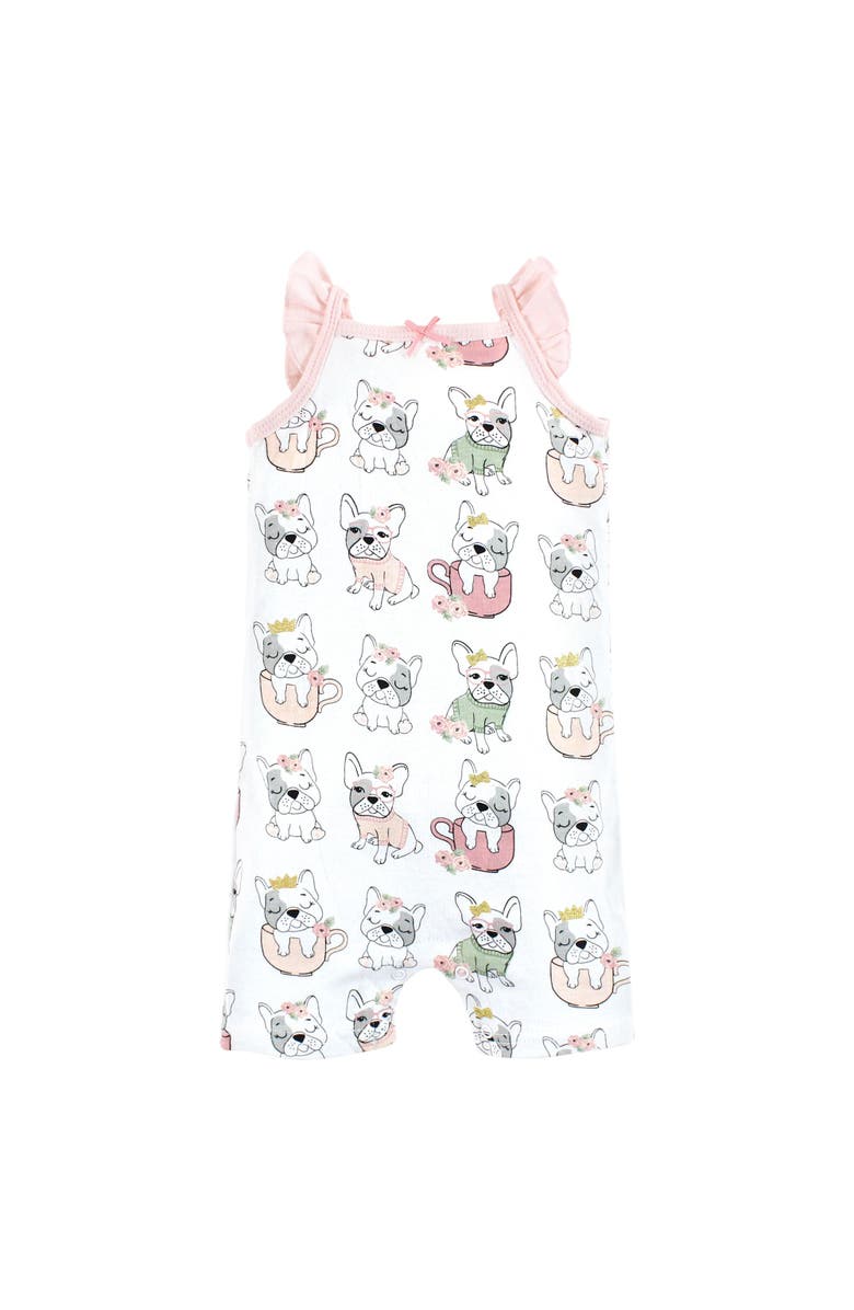 Hudson Baby Essential Cotton Rompers, Alternate, color, Girl Whimsical Dog