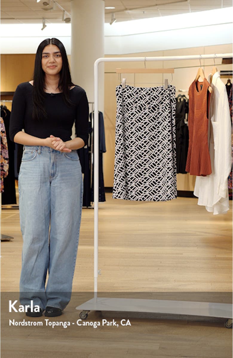 Geometric Print Jersey Midi Skirt, sales video thumbnail