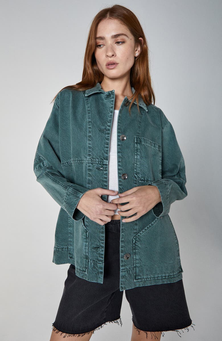 Unpublished Mari Patch Pocket Denim Chore Jacket, Alternate, color, Green