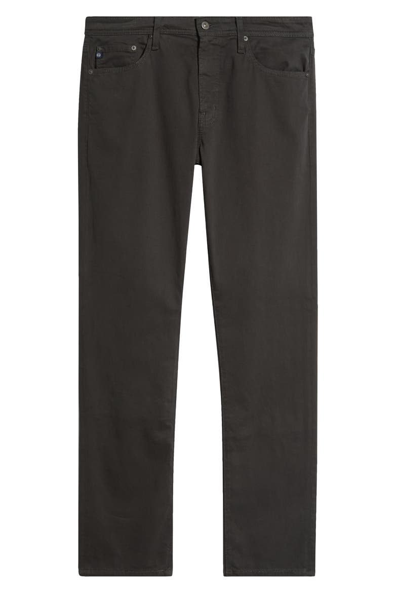 Everett Stretch Sateen Slim Straight Pants, Alternate, color, DARK ROCK