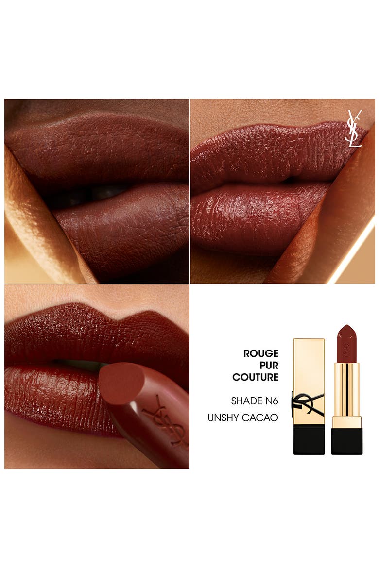 Rouge Pur Couture Caring Satin Lipstick with Ceramides, Alternate, color, N6 UNSHY CACAO