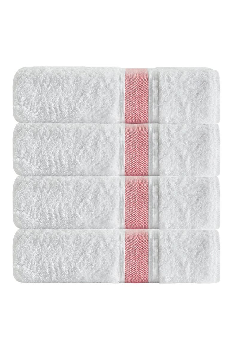 Unique 4-Piece Turkish Cotton Bath Towels, Main, color, SALMON