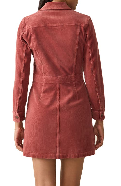 Faherty Michelle Long Sleeve Stretch Corduroy Shirtdress In Pink