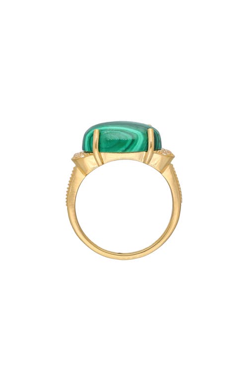 Ys Gems Malachite Ring In Green