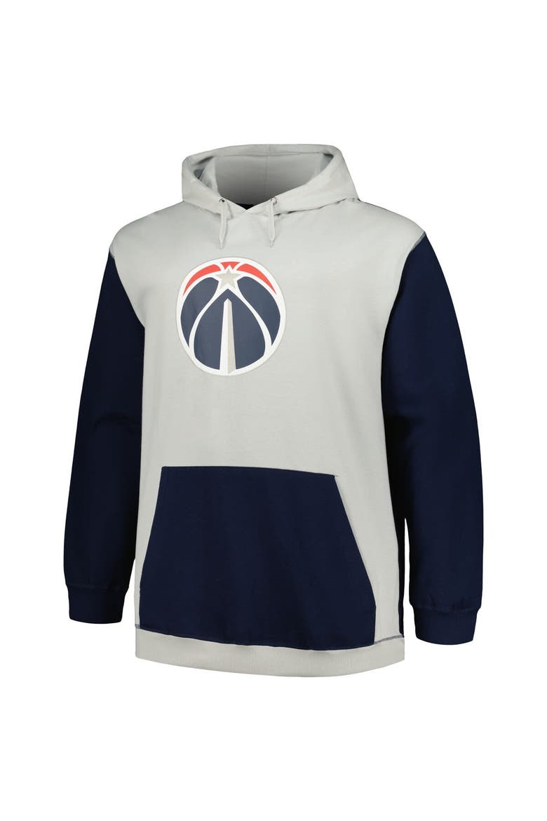 Men's Fanatics Branded Navy/Silver Washington Wizards Big & Tall Primary Arctic Pullover Hoodie, Alternate, color, Navy