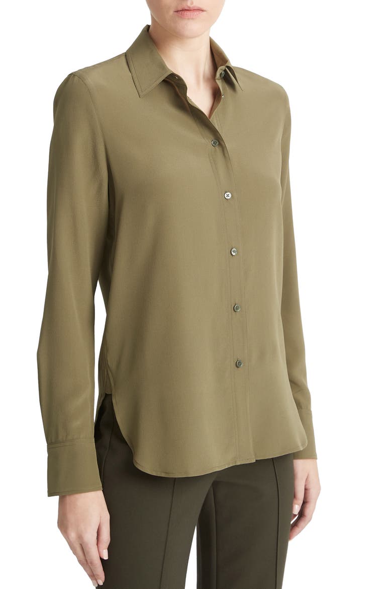 Stretch Silk Blouse, Alternate, color, WASHED VINE