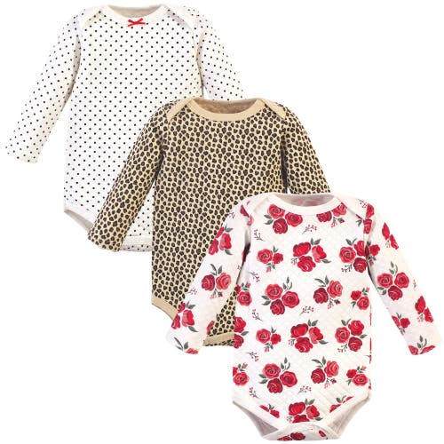 Hudson Baby Quilted Long Sleeve Cotton Bodysuits In Multi