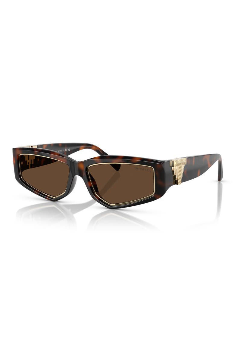 55mm Pillow Sunglasses, Alternate, color, HAVANA / LIGHT BROWN