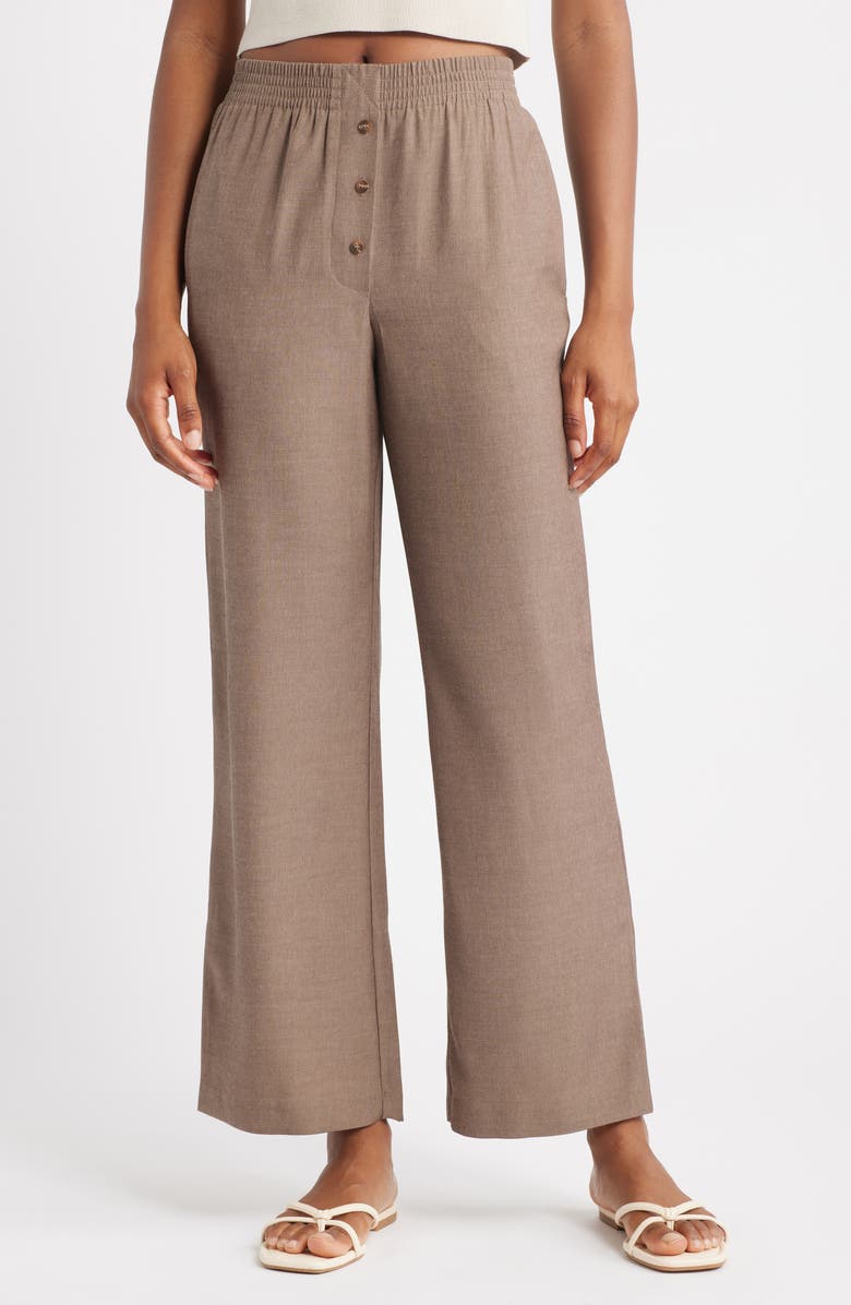 Topshop Bobbi Boxer Pants, Main, color, Chocolate