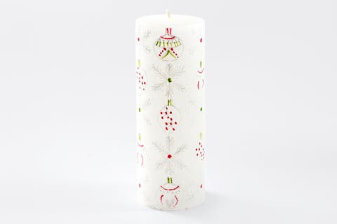 Whimsy Christmas Painted Pilar Candle