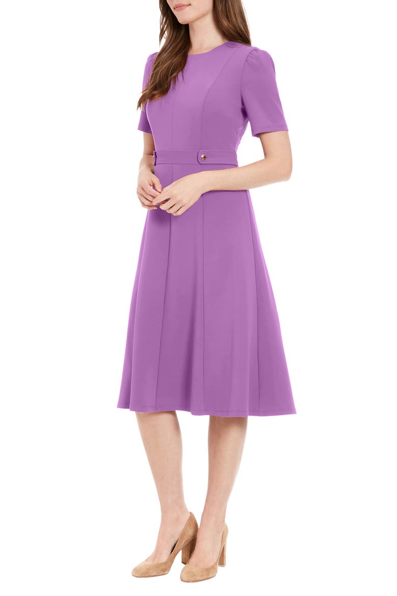 Side Tab Fit & Flare Dress, Alternate, color, ROYAL LILAC
