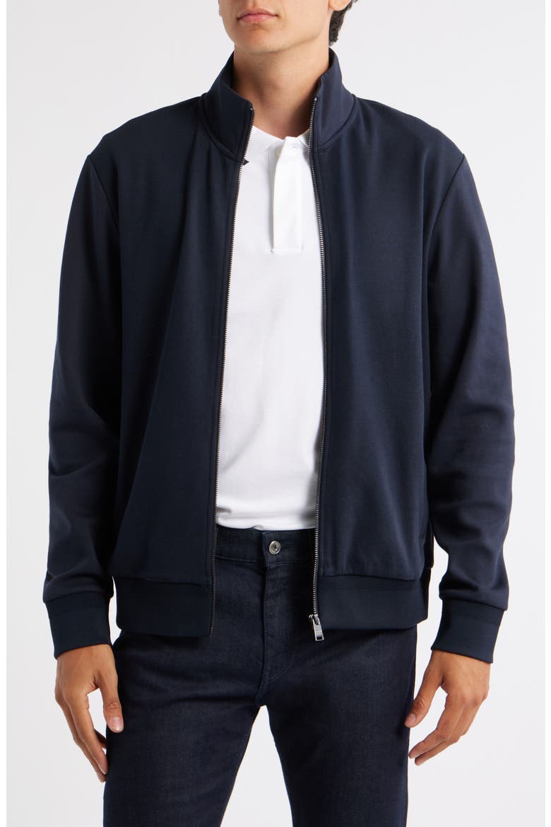 Shepherd Zip Front Cotton Blend Jacket, Main, color, DARK BLUE