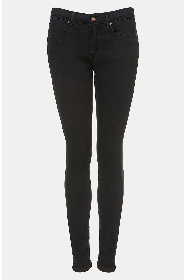 Moto 'Leigh' Skinny Jeans, Main, color, BLUE BLACK