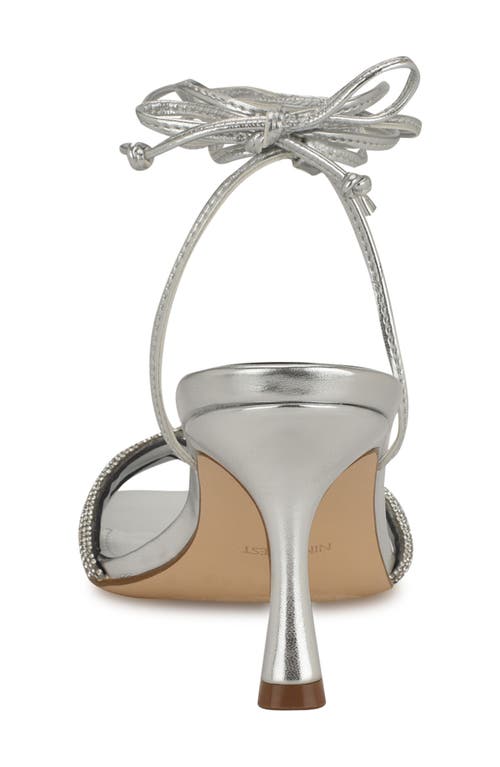 Nine West Raqchel Ankle Wrap Sandal In Silver