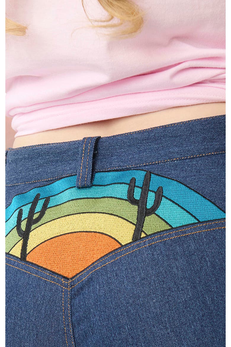 High Rise Flare Jeans, Alternate, color, Blue Denim