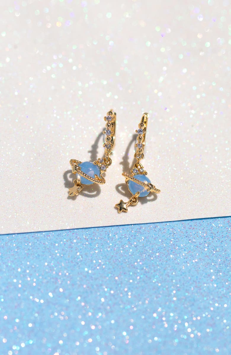 Girls Crew Blue Jupiter Dangle Earrings, Alternate, color, Gold