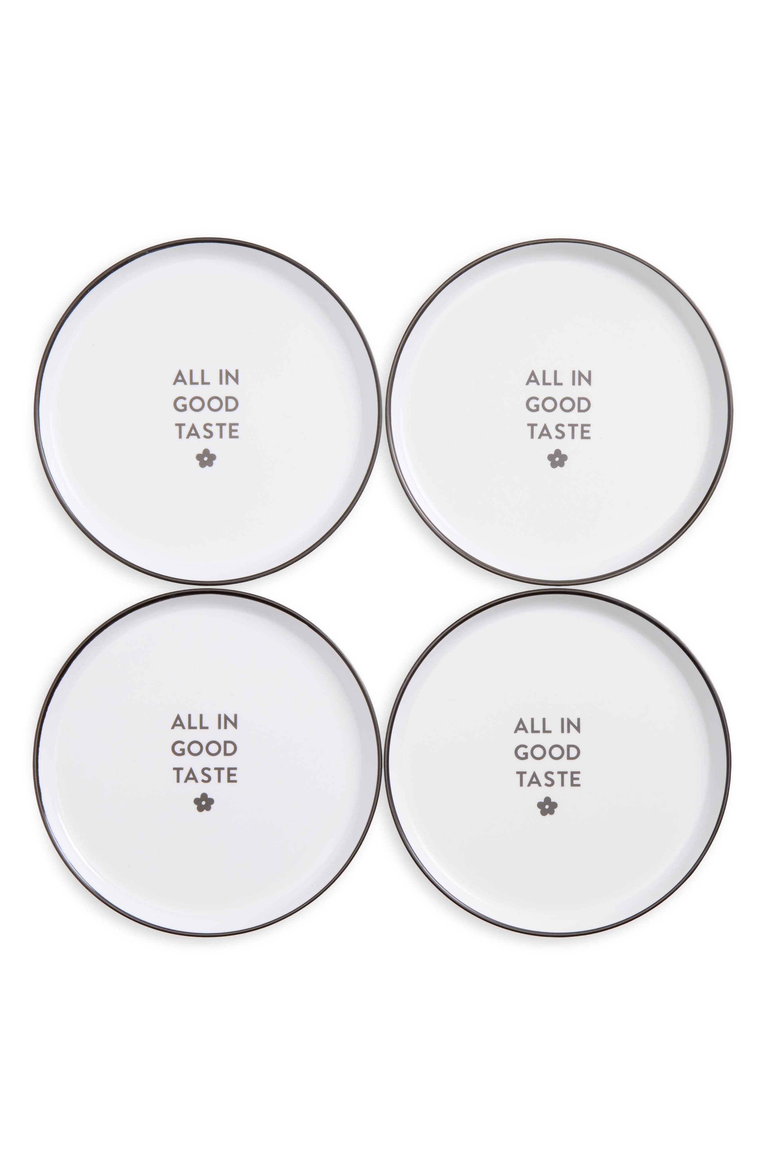 Set of 4 Melamine Appetizer Plates
